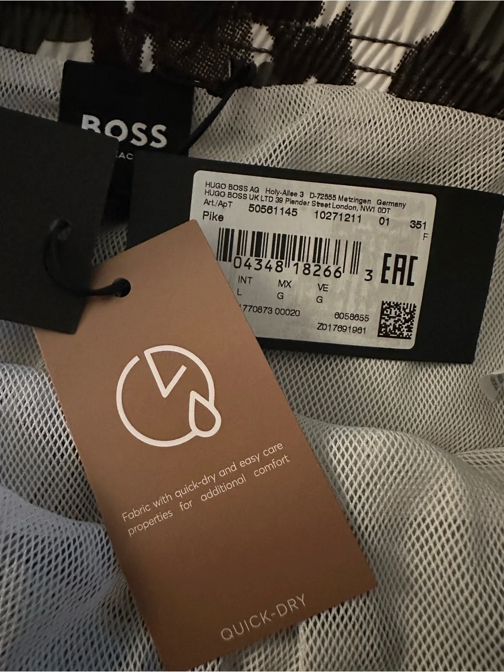 Hugo Boss Camo Print Swim Trunks - Olive & Brown